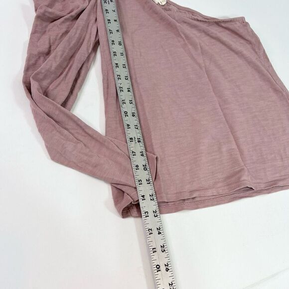 Nation LTD Shirt Womens Medium Pink Sabrina One Shoulder Puff Sleeve Party Tee - Picture 6 of 8